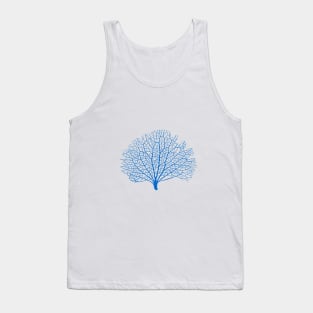 blue sea fan coral silhouette Tank Top